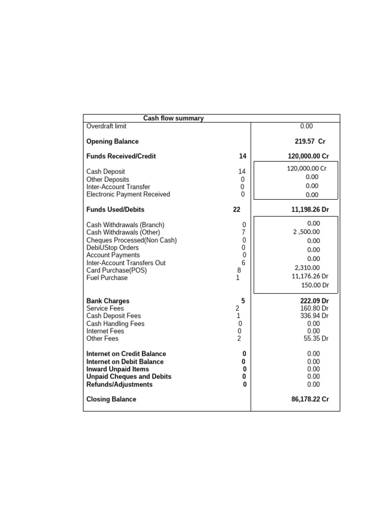 Cash Flow Summary | PDF