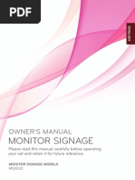 Monitor Signage: Owner'S Manual