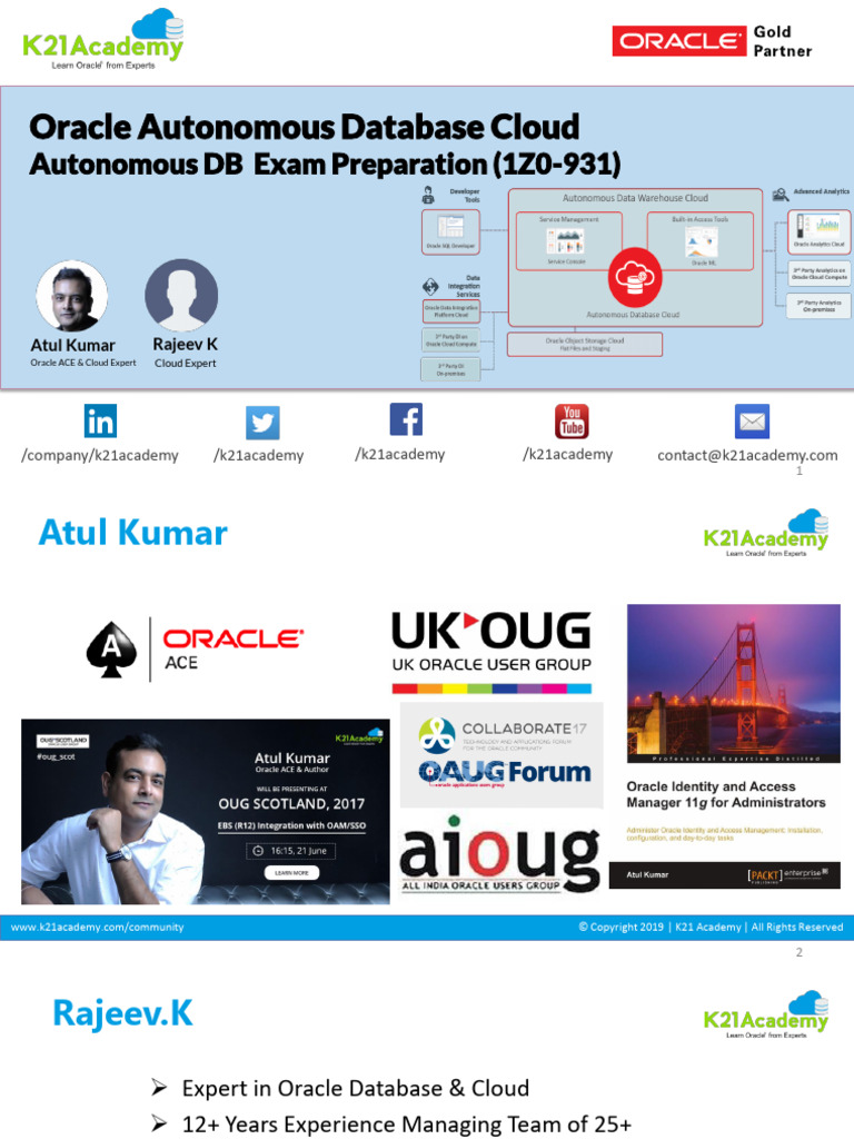 M13 ADB Autonomous DB+ Exam Preparation+ 1Z0931 Ed1 | PDF | Databases ...