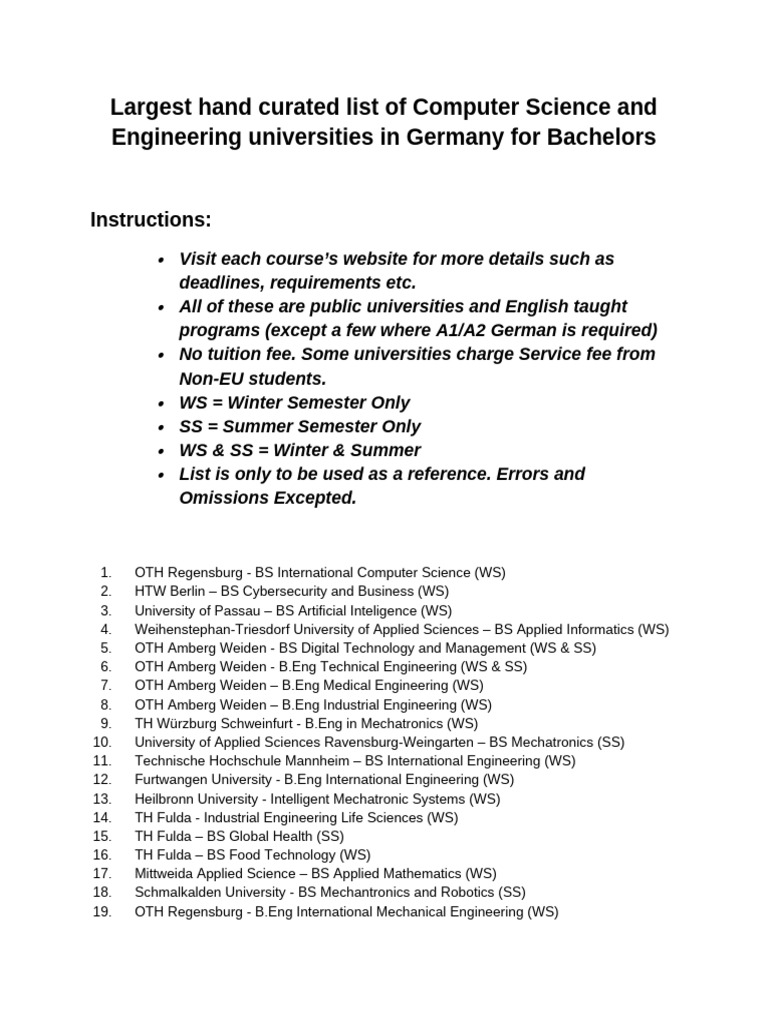 Top Computer Science Universities in Germany | PDF | Engineering ...