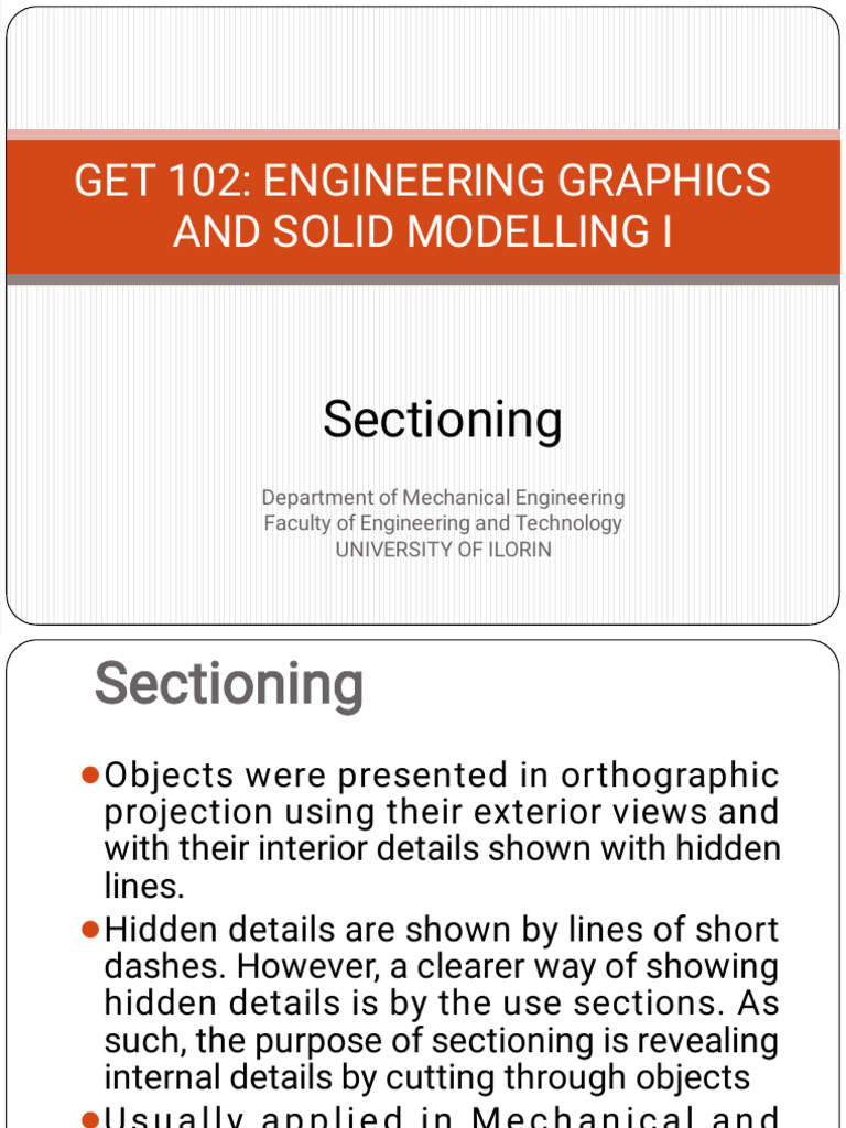 GET 102 Sectioning and Conic Section | PDF | Geometry | Euclidean Geometry