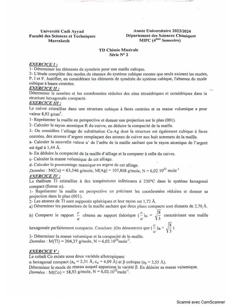 Td2 CH Minerale 16-03 | PDF