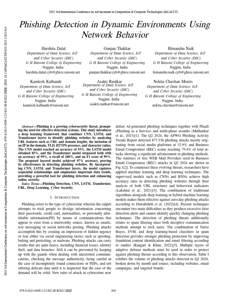 Phishing Detection Using Deep Learning | PDF | Phishing | Computer Security