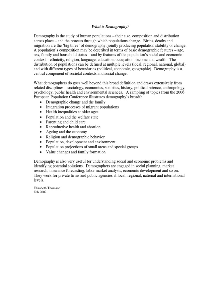 Understanding Demography Basics | PDF