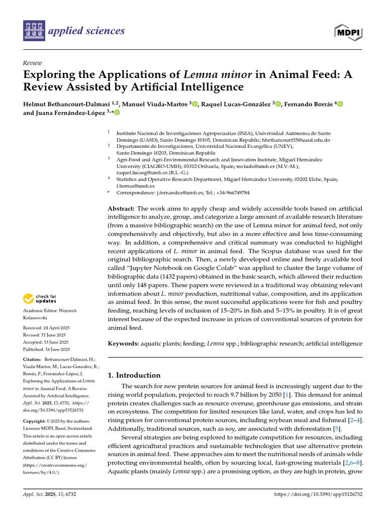 Lemna minor in Animal Feed: AI Insights | PDF | Cluster Analysis ...