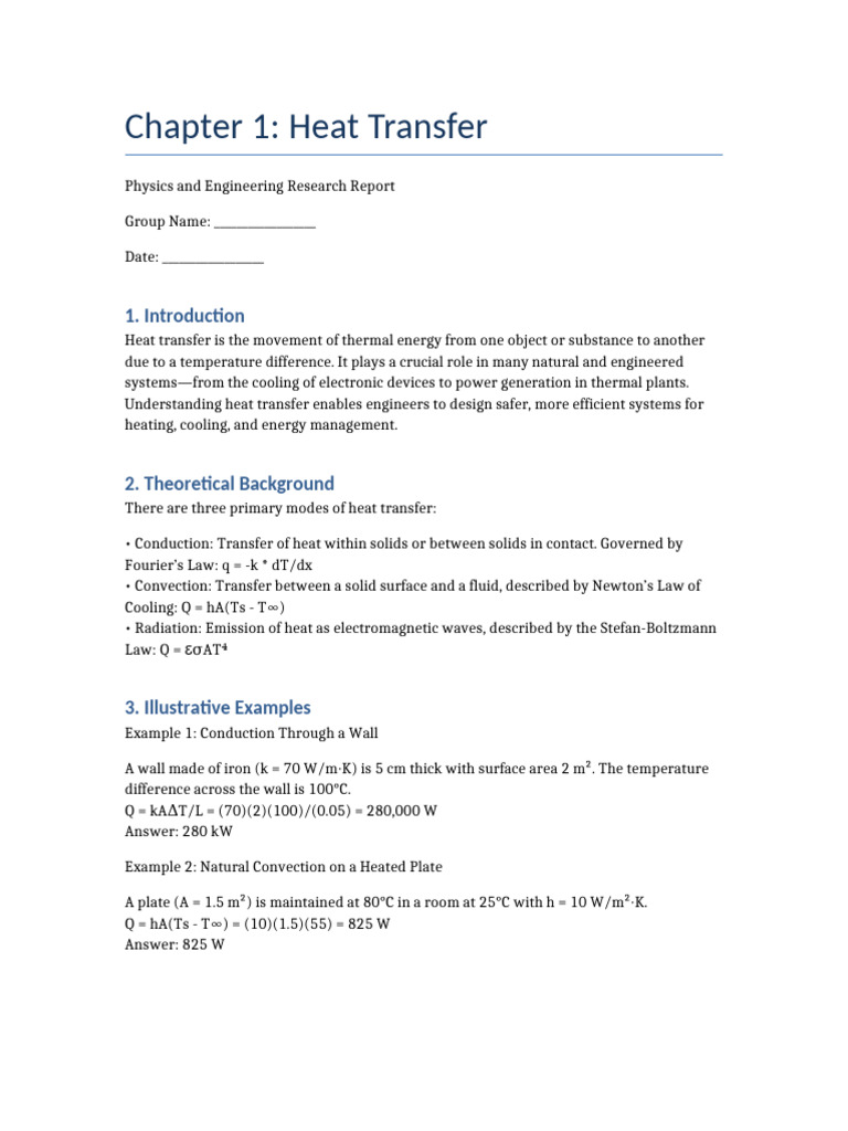 Heat Transfer Report | PDF