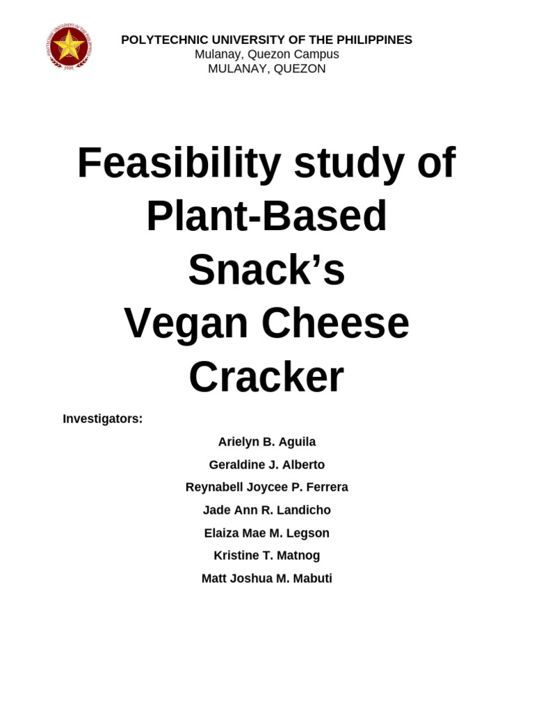 Feasibility Study of Plant Base Snakcs | PDF | Veganism | Economies