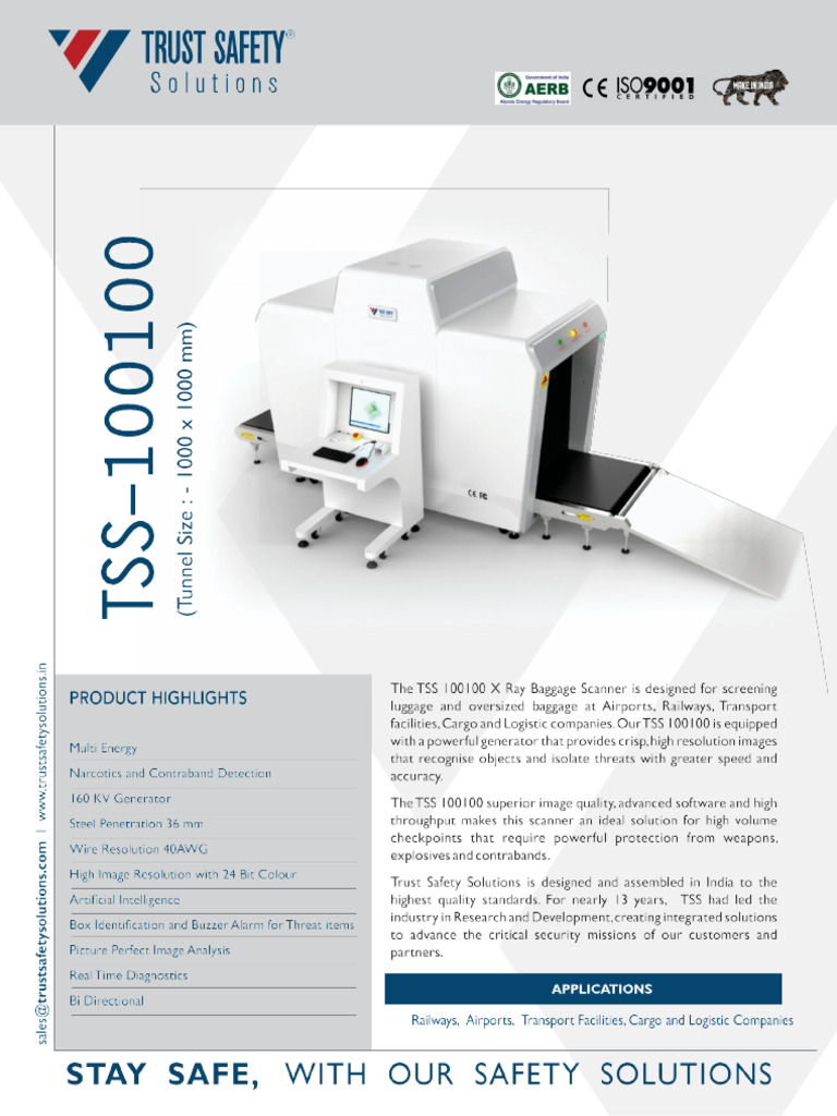 TSS 100100 X Ray Baggage Scanner | PDF