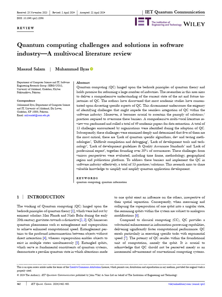 Quantum Computing Challenges in Software | PDF | Computing | Quantum ...