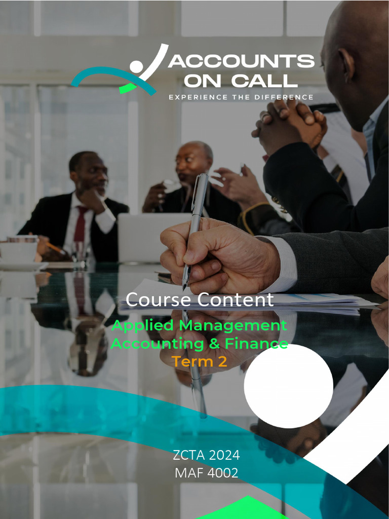 MAF 4002 - QPack Management Accounting and Finance - Term 2 2024 | PDF ...