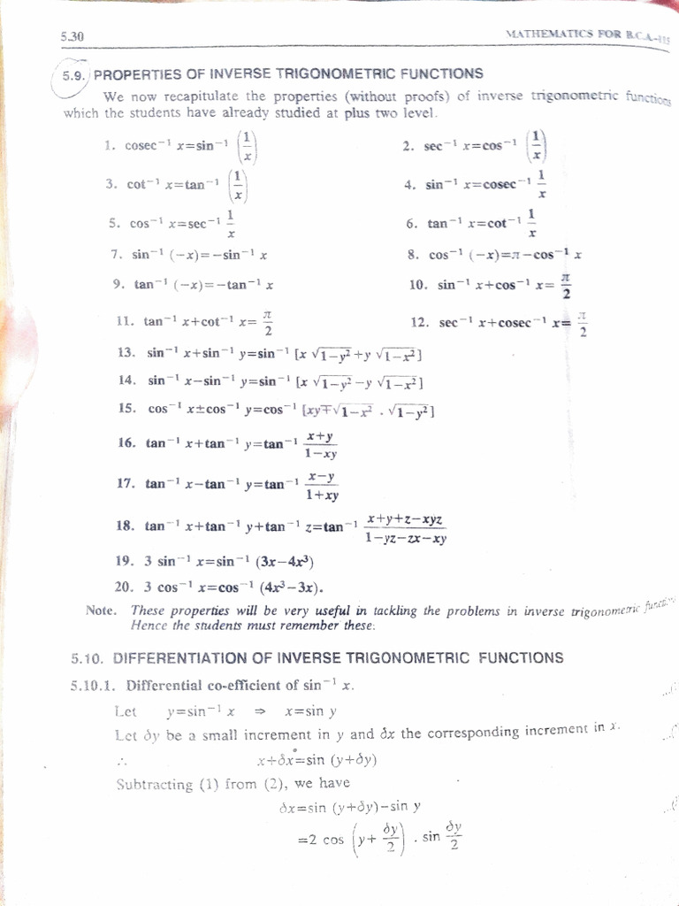 Inverse Trigonometry Function | PDF
