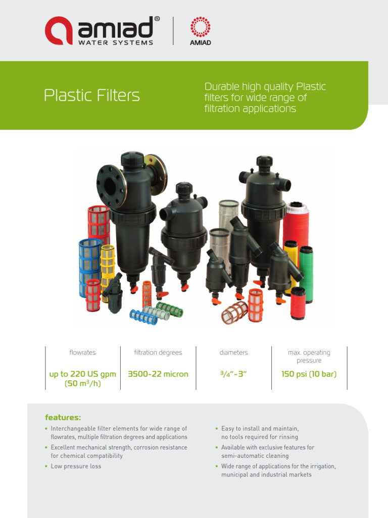 Durable Plastic Filters for Filtration | PDF | Filtration | Materials