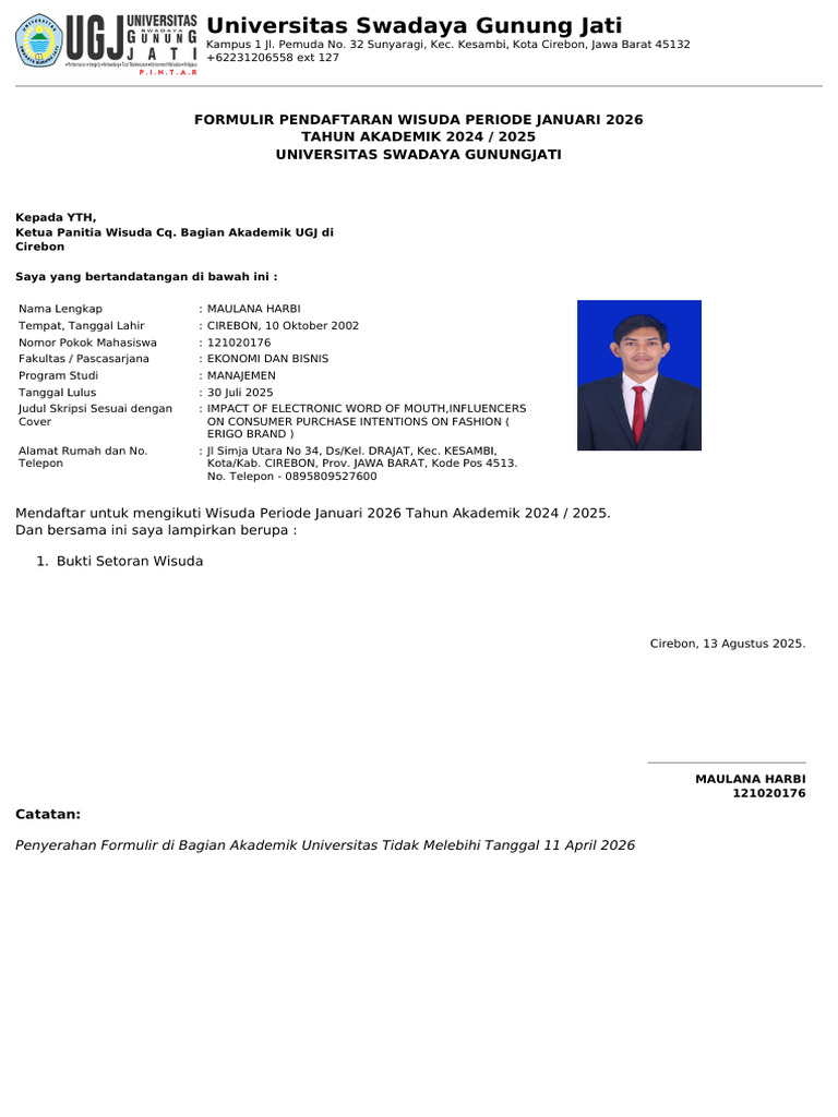 Graduation Form | PDF