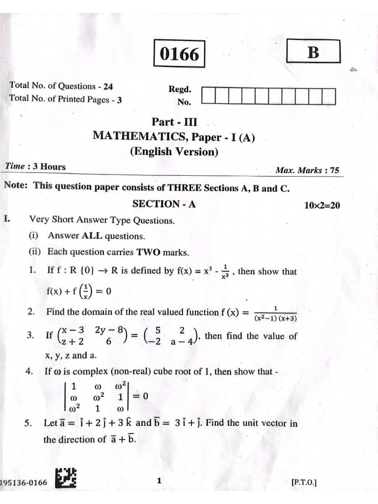 Maths 1a Pdf