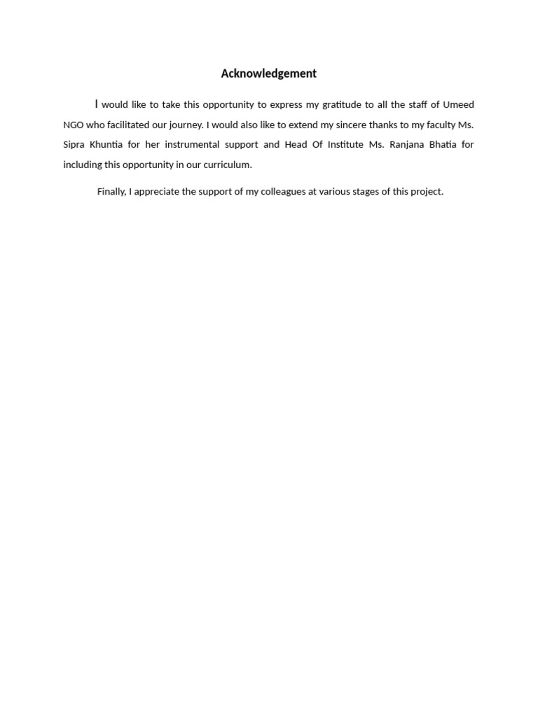 Acknowledgement | PDF