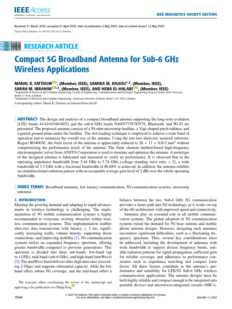 Compact 5G Antenna Design for Sub-6 GHz | PDF | Antenna (Radio ...