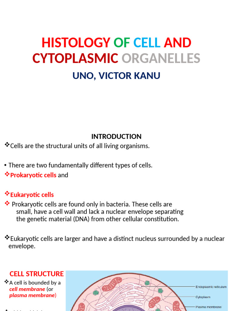Histology of Cell and Cytoplasmic Organelles - 110100 | PDF ...