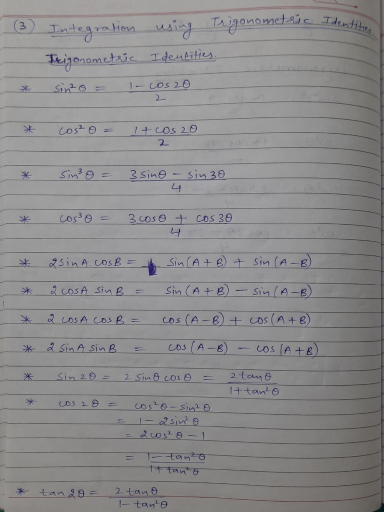 Integration Using Trigo Identities | PDF