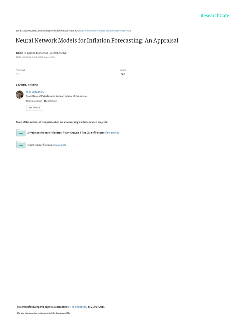Neural Network Inflation Forecasting | PDF | Forecasting | Applied ...