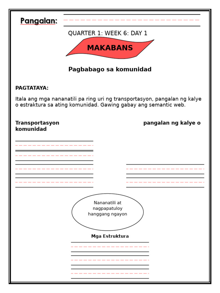 Worksheet Makabansa3 q1 Week6 | PDF