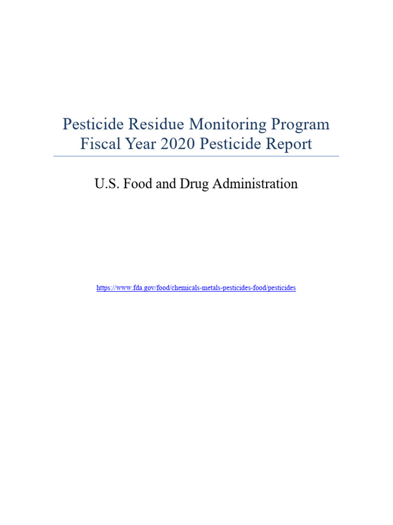 2020 Pesticide Monitoring Report | PDF | Pesticide | Food And Drug ...