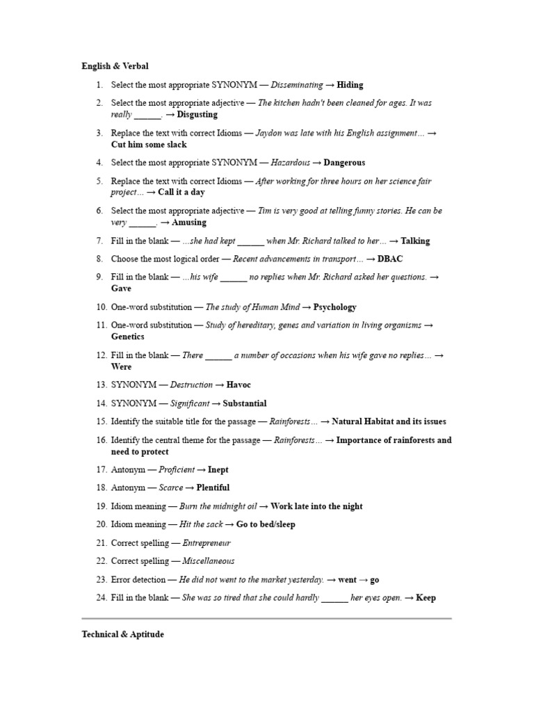 English and Technical Aptitude Exercises | PDF | Welding | Construction