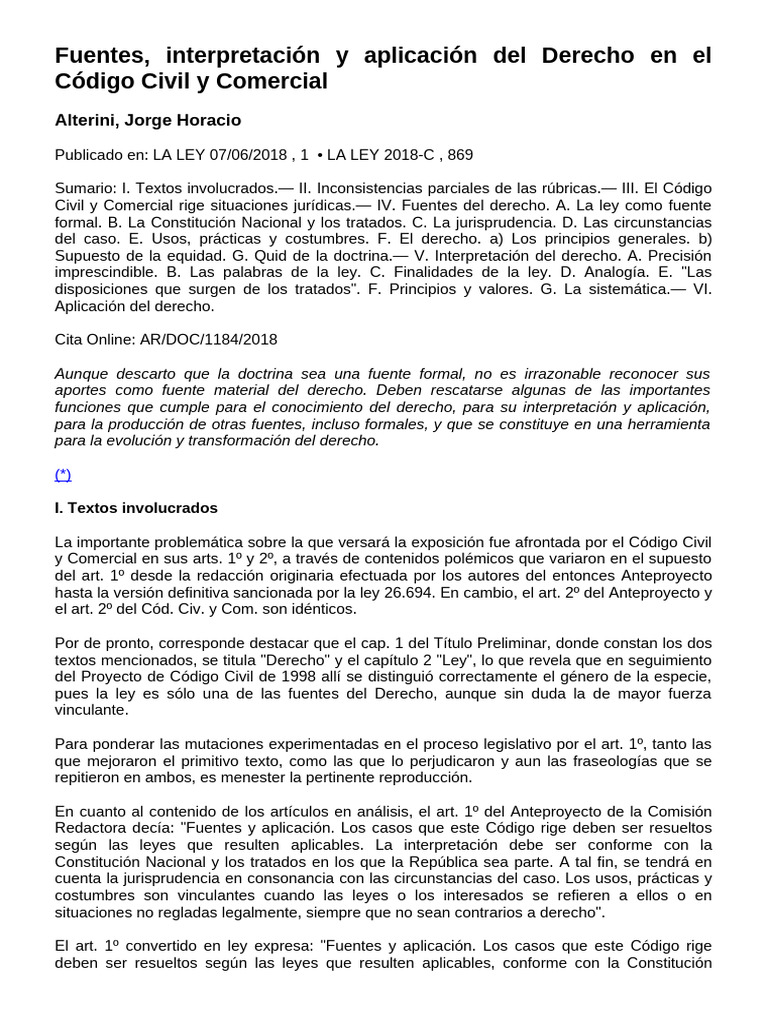 Fuentes y Aplicación del Derecho Civil | PDF | Caso de ley | Fuentes ...
