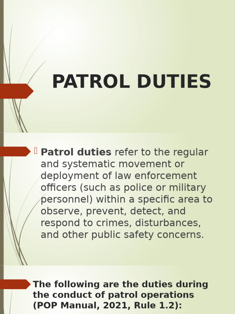 Patrol Duties and Search Procedures | PDF | Right To Silence | Miranda ...