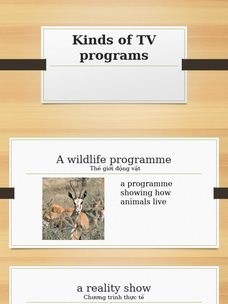 Types of TV Programs Explained | PDF | Thriller (Genre) | Detective Fiction