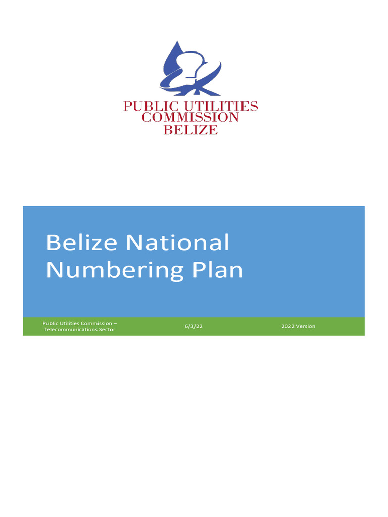 Belize National Numbering Plan 2022 | PDF | Telecommunications ...