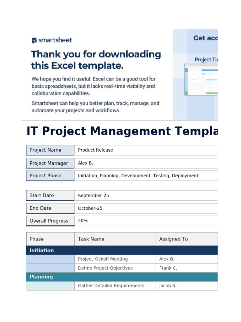 IT Project Management Template Overview | PDF | Computer Engineering ...
