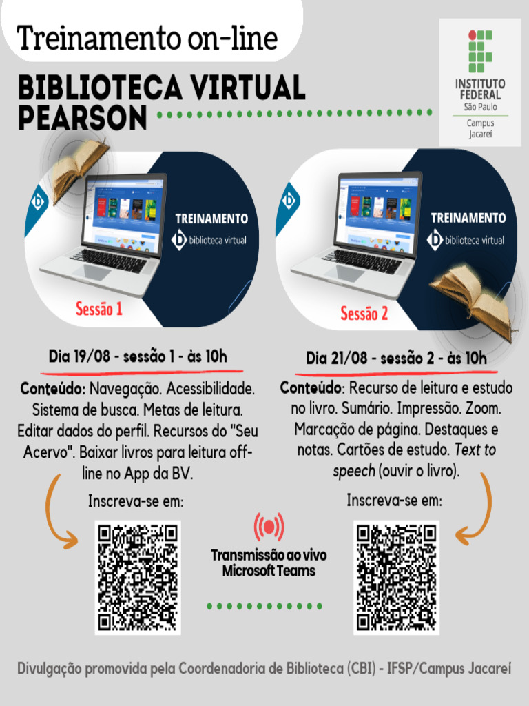 Convite - Treinamento Biblioteca Virtual Pearson | PDF