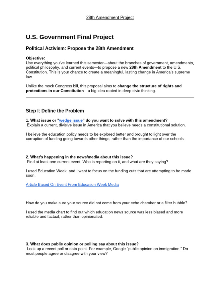 28th Amendment Proposal: Education Funding Reform | PDF