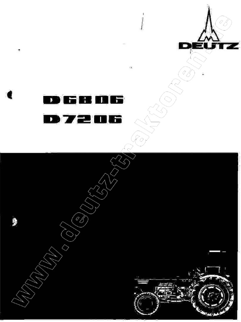 Deutz D6806 - D7206 Traktoren Wartung Inspektionstabelle Schaltplan ca. 1980