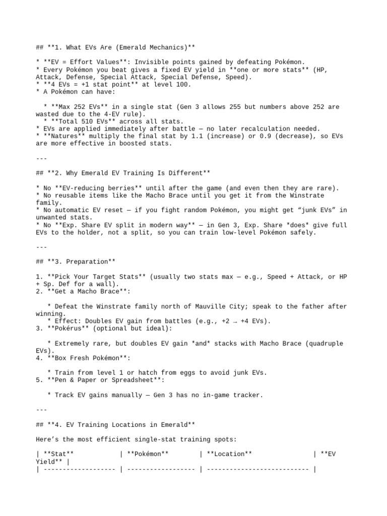 Pokemon_Emerald_EV_Guide | PDF