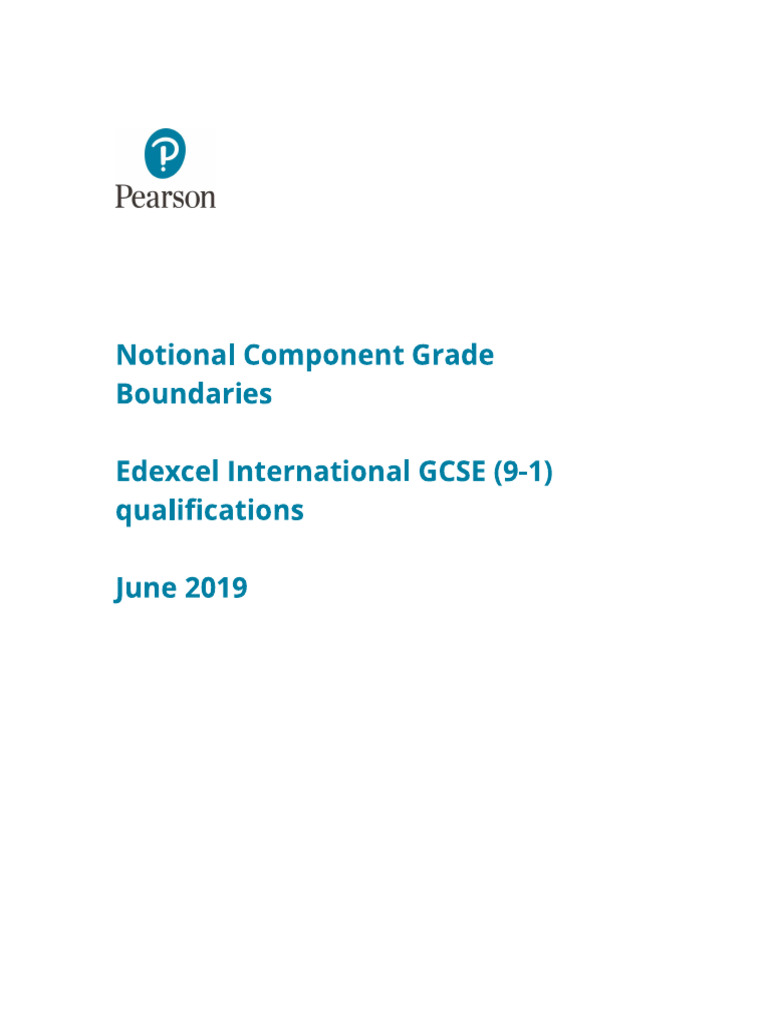 National Component Grade Boundaries 2019 June, IGCSE | PDF