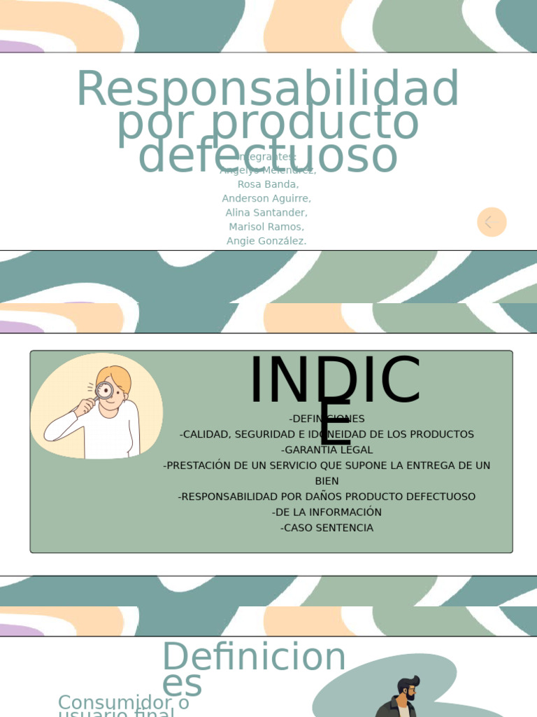 Presentacion Producto Defectuoso | PDF | Los consumidores