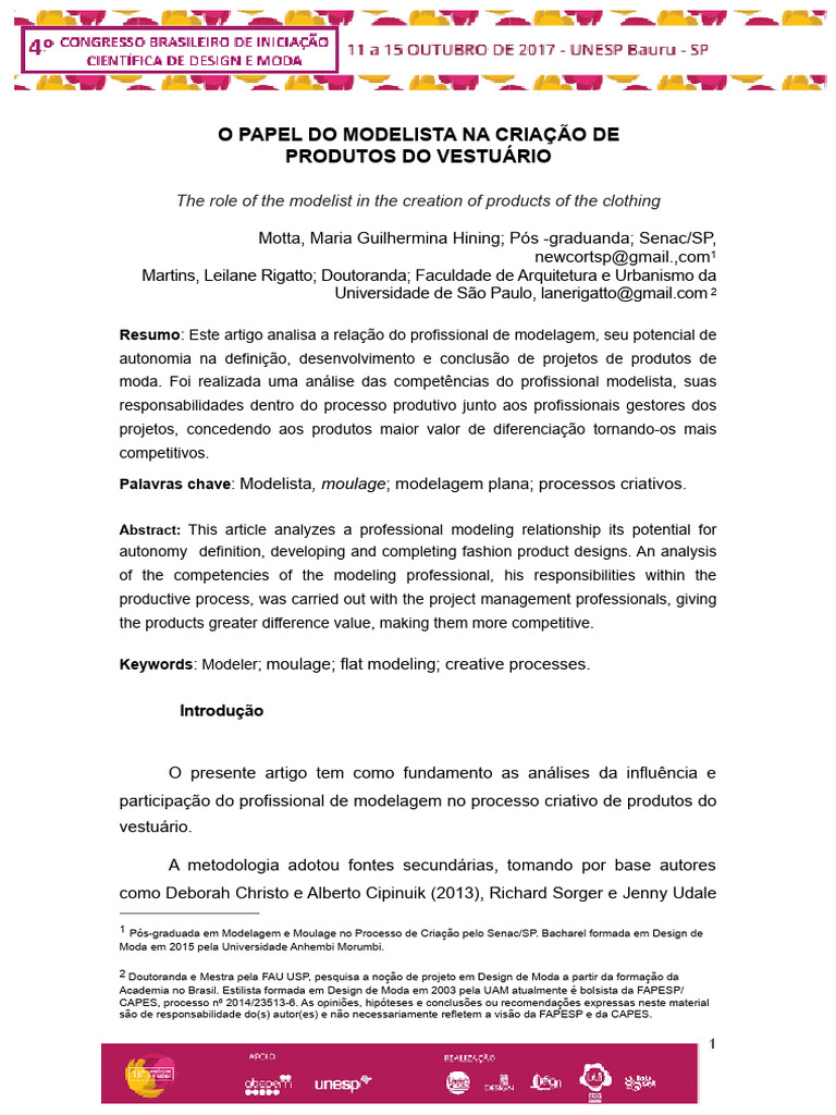 Papel do Modelista na Moda | PDF | Roupas | Moda