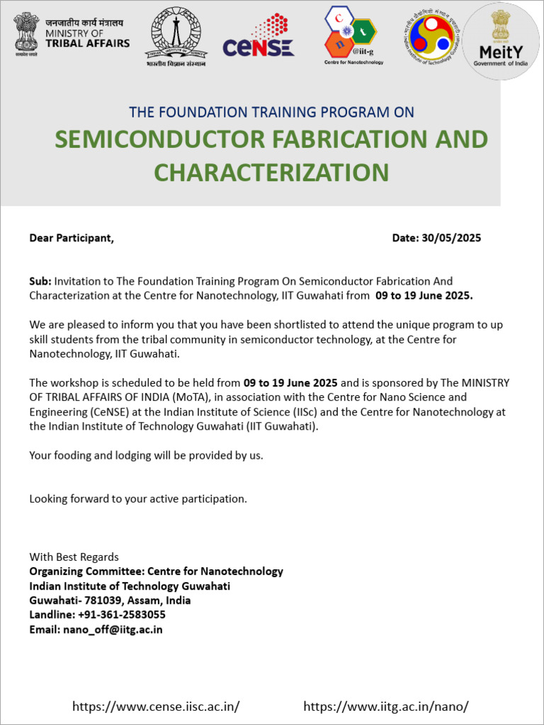 Semiconductor Training Program Invitation | PDF