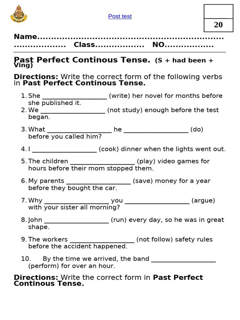 Past Perfect Continuous Tense Exercises | PDF | Chess | Chess Theory