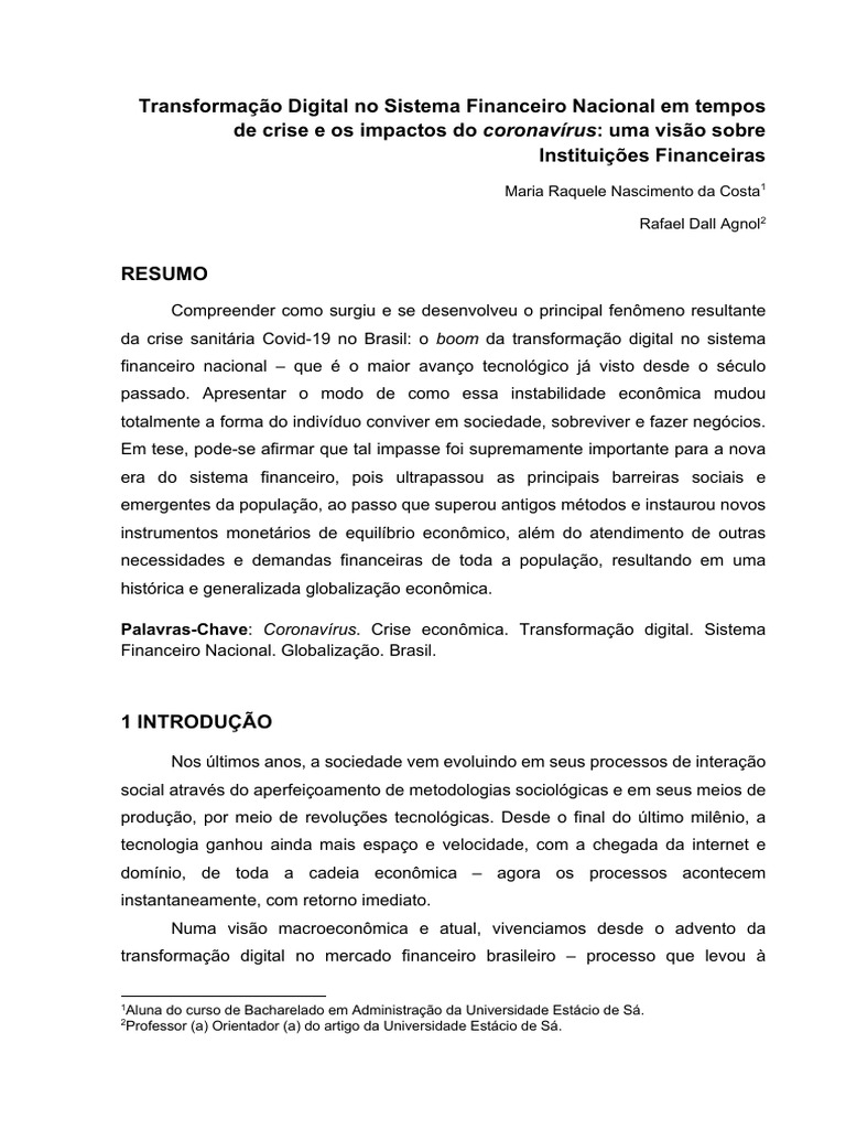 Transformação Digital no Setor Financeiro Brasileiro | PDF | Tecnologia ...