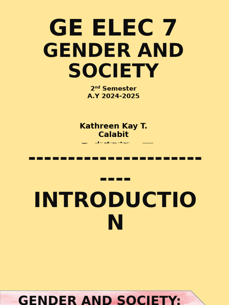 Gender and Society: Key Concepts Overview | PDF | Society | Gender