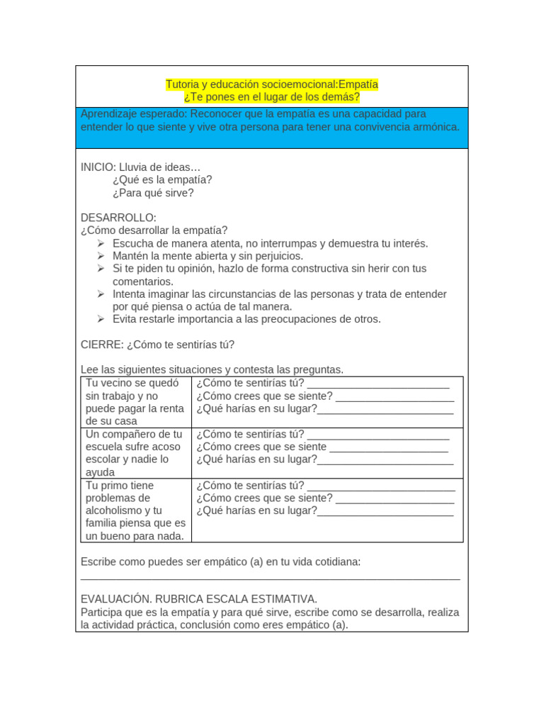 Fomentando la Empatía en la Educación | PDF