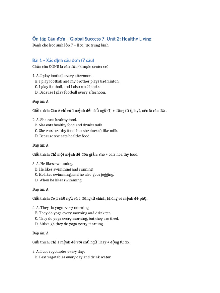 On Tap Cau Don Unit2 | PDF