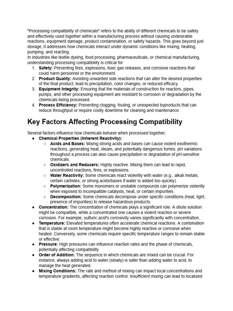 Chemical Processing Compatibility Guide | PDF | Corrosion | Chemical ...