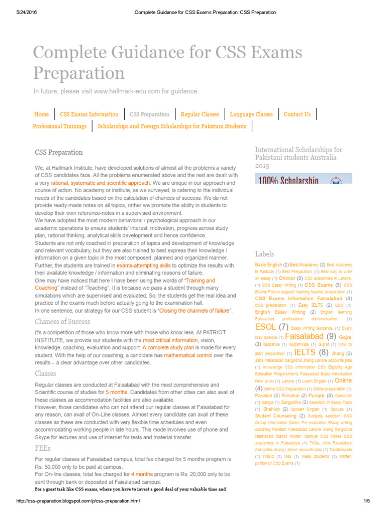CSS Exam Preparation Guide | PDF | Knowledge | Essays
