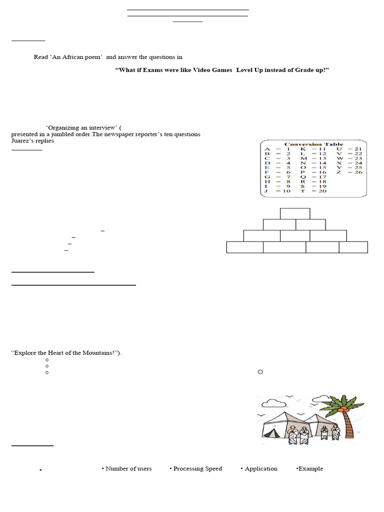 Summer Homework 2025 for Class VI | PDF | Books