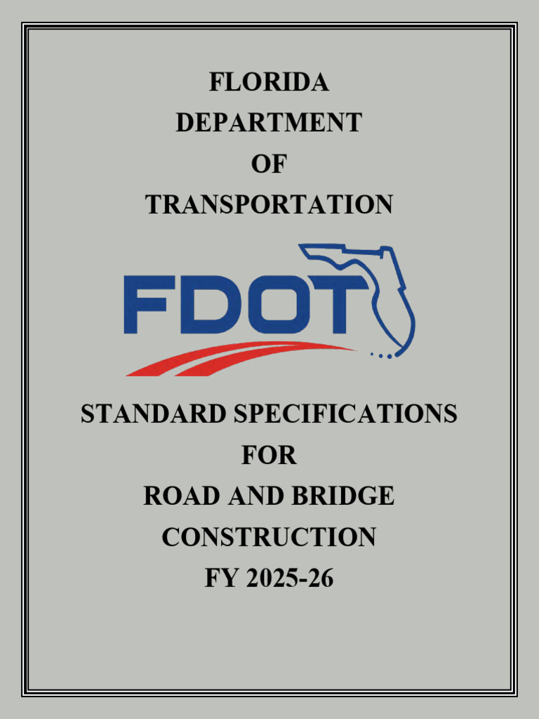 Florida Road and Bridge Specs 2025-26 | PDF | Concrete | Road Surface