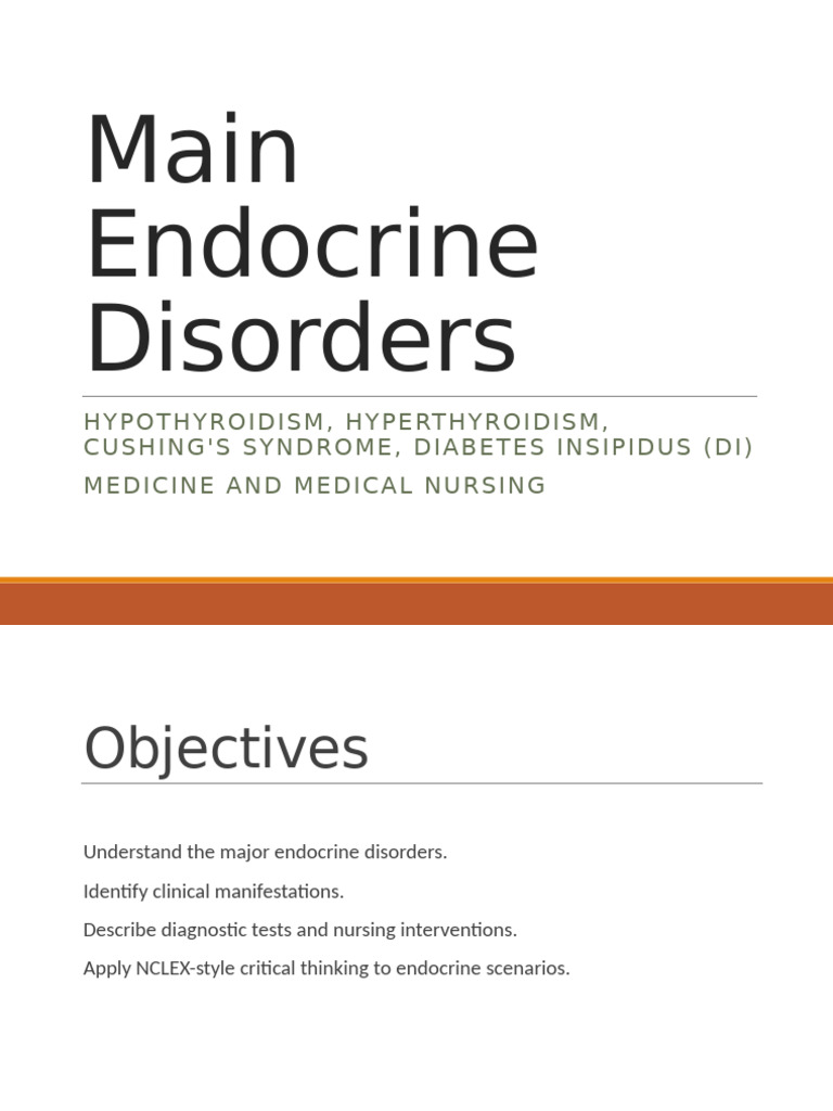 Key Endocrine Disorders Overview | PDF | Thyroid | Hypothyroidism