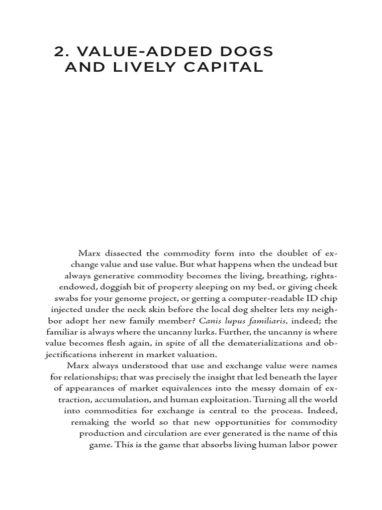 When Species Meet - (2. Value-Added Dogs and Lively Capital) | PDF ...